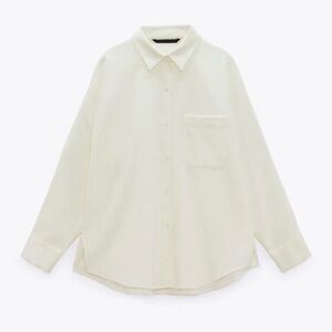 Zara Soft Feel Corduroy Shirt in Cream